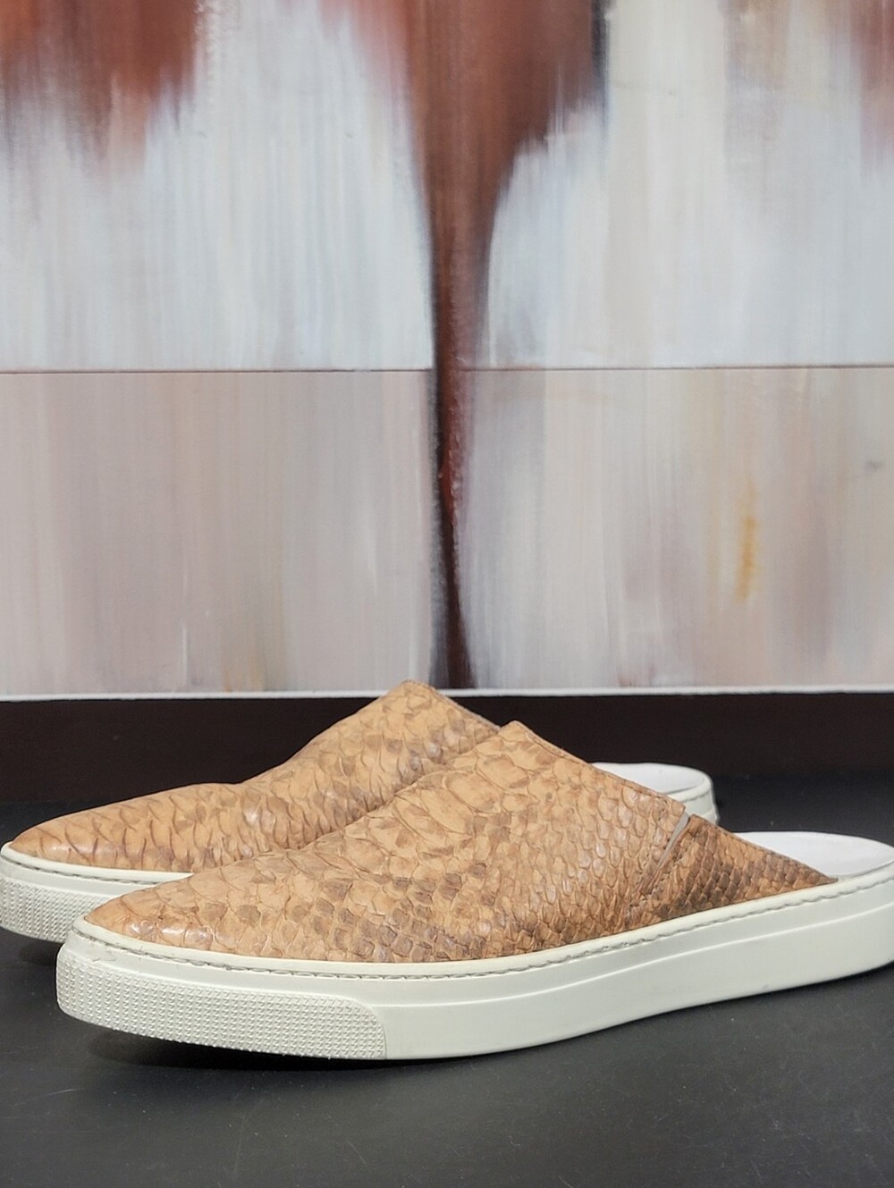 ZCD MONTREAL ITALY SLIDES SNAKE LEATHER SLIP ON MULES SNEAKER SHOES~38